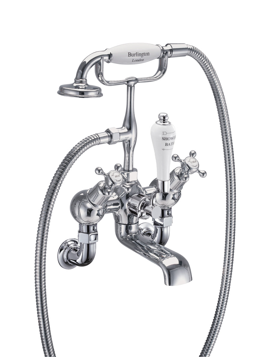 Burlington Claremont Wall Bath Mixer w/ Hose & Handset