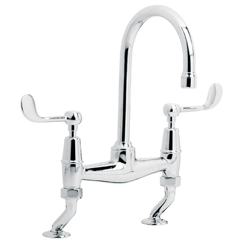 Lefroy Brooks Classic Connaught Lever Bridge Basin Mixer