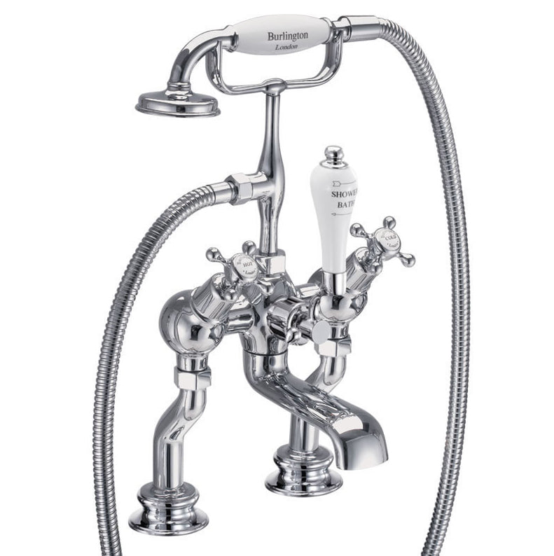Burlington Claremont Regal Deck Bath Mixer w/ Hose & Handset