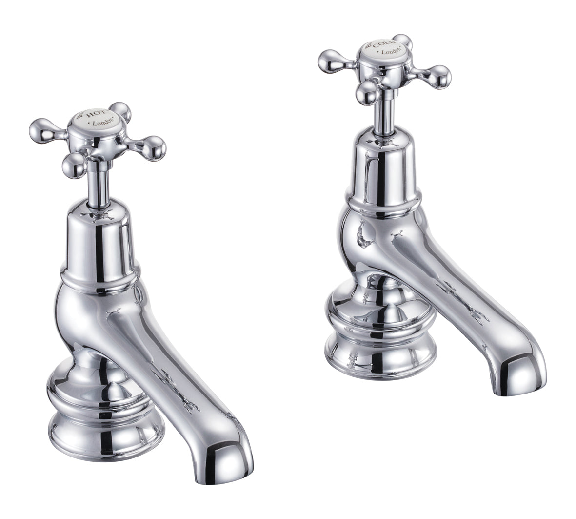Burlington Claremont Regal 5 Basin Taps (pair) Quarter Turn