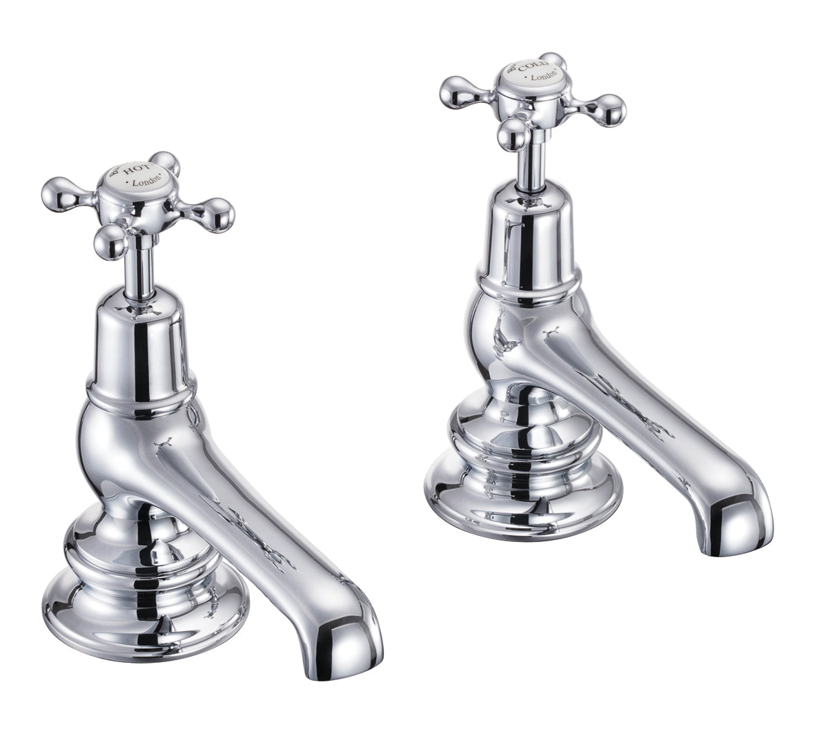 Burlington Claremont Bath Taps (pair) Quarter Turn