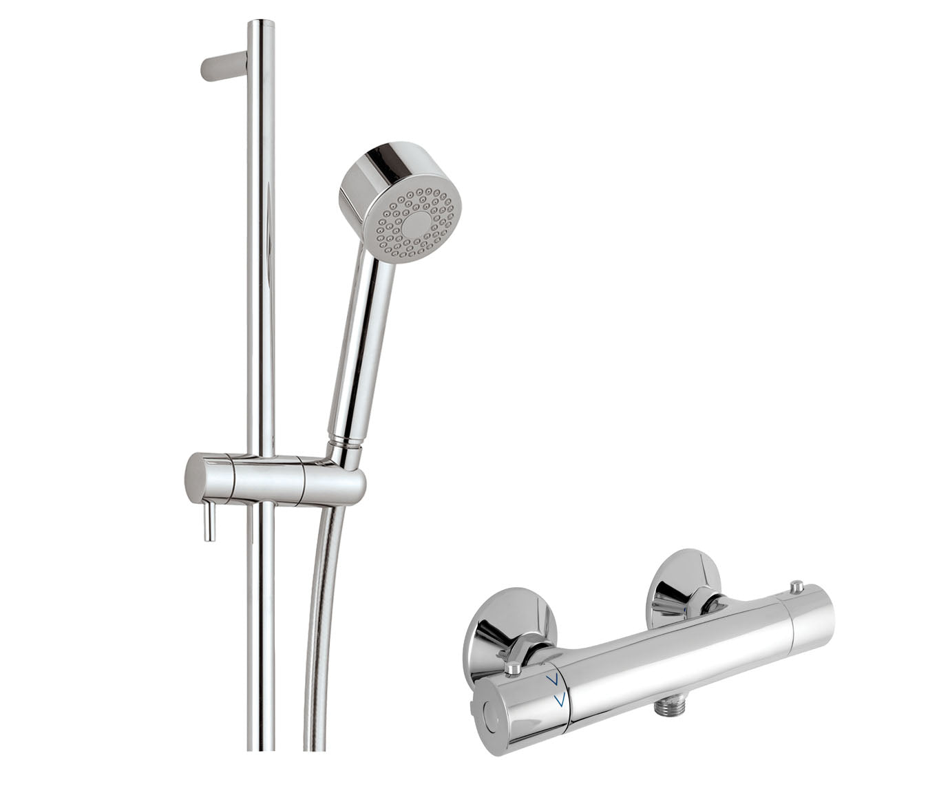 Just Taps Coll Touch Chrome Thermostatic Valve & Slide Rail