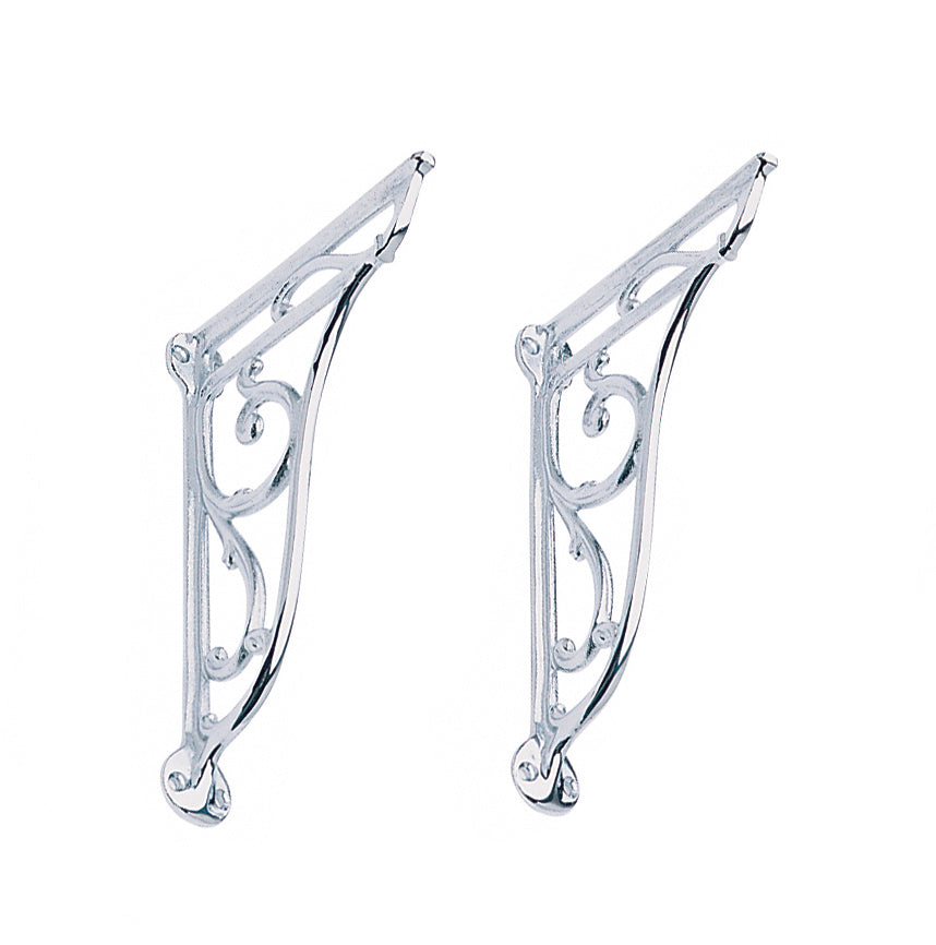 Heritage Ornate Brackets in Chrome Elevates Bathroom Decor