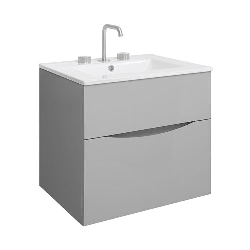 Glide 600mm 3TH Countertop Ceramic Basin With Overflow