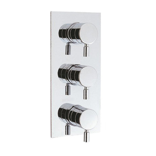 Crosswater Design 2 Outlet 3 Handle Concealed Thermostatic Shower Valve Portrait