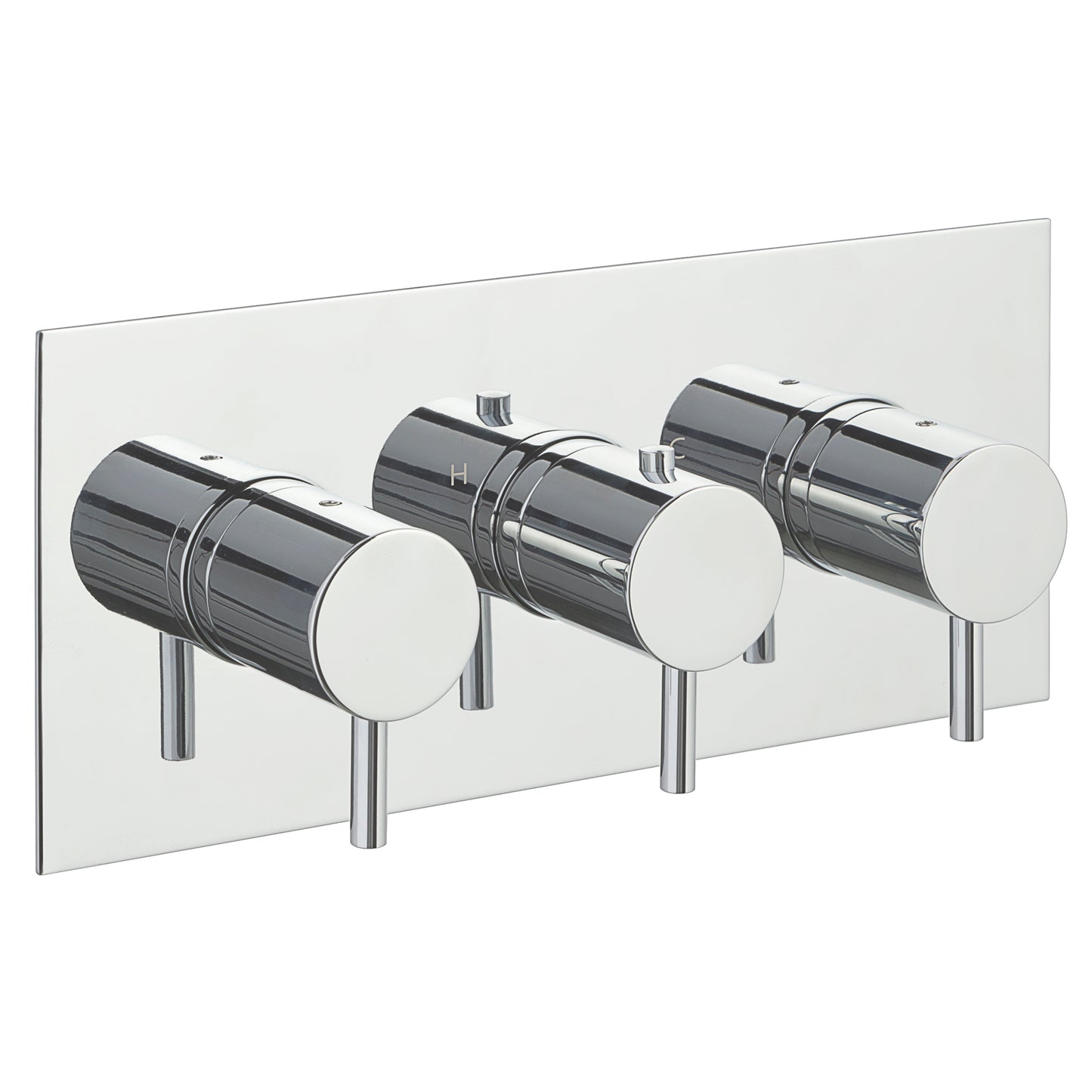 Just Taps Plus Florence Thermostatic Concealed 3 Outlet Shower Valve, Horizontal, Designer Handle