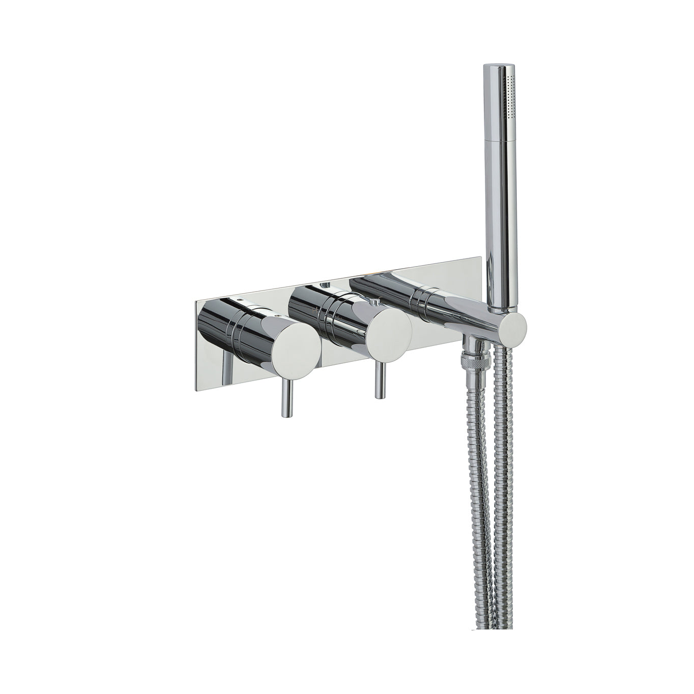 Just Taps Plus Florence Thermostatic Concealed 2 Outlet Shower Valve, Designer Handle with Attached Handset