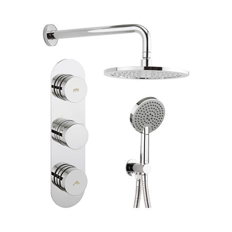 Crosswater Dial valve 2 control w/ Central trim set - Chrome