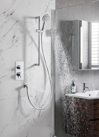 Crosswater Dial Kai Lever Trim Single Outlet Thermostatic Shower Valve with Slide Rail & Handset