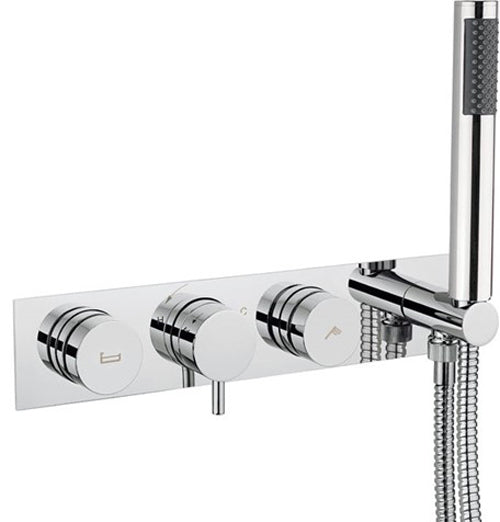 Crosswater Dial Kai Lever Trim Thermostatic Bath Valve with 2 Way Diverter & Handset