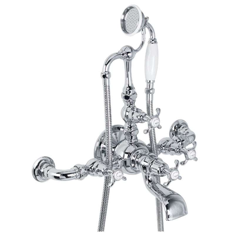 Lefroy Brooks La Chapelle Wall Mounted Bath Shower Mixer With Hose & Handset (choose finish)