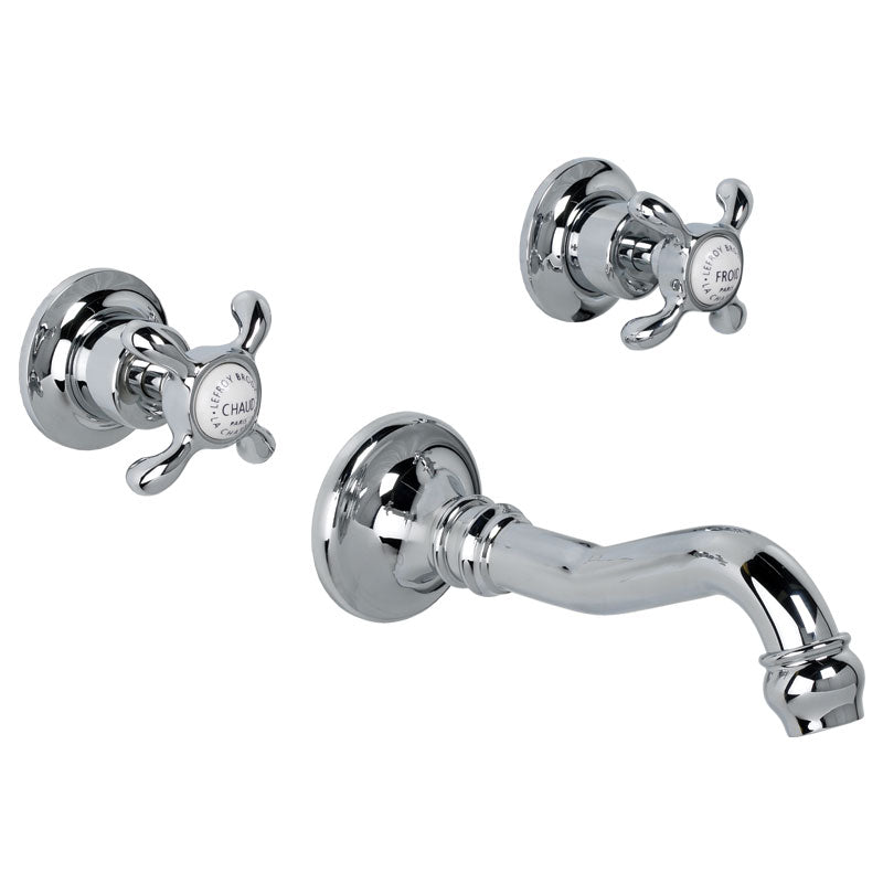 Lefroy Brooks La Chapelle 3 Hole Wall Mounted Basin Mixer (choose finish)