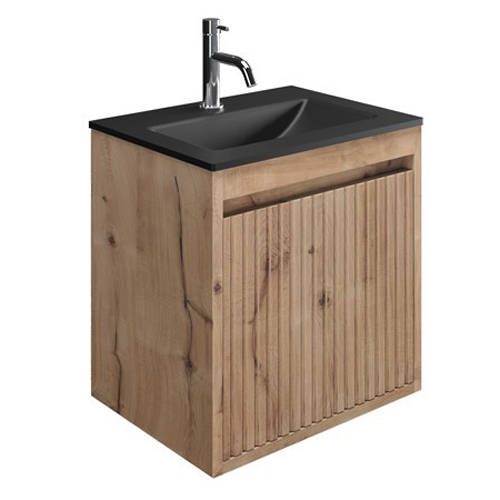 Flute 470mm Midnight Black 1 Tap Hole Basin