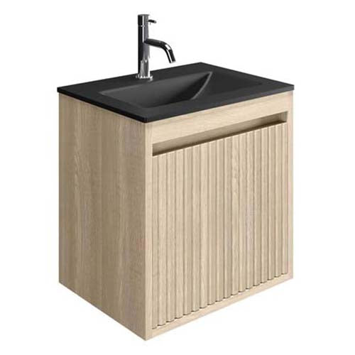 Flute 475 x 355 x 480mm Wall Mounted Nordic Oak vanity unit