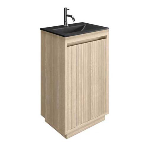Flute 470mm Nordic Oak floorstanding vanity unit