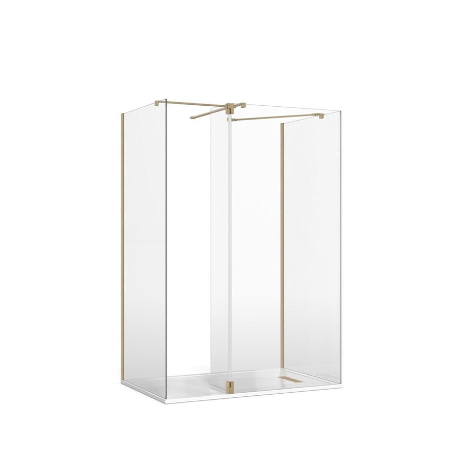 Crosswater Gallery 8 Three Sided with Hinged Deflector (Angled/T Bracing Bars)
