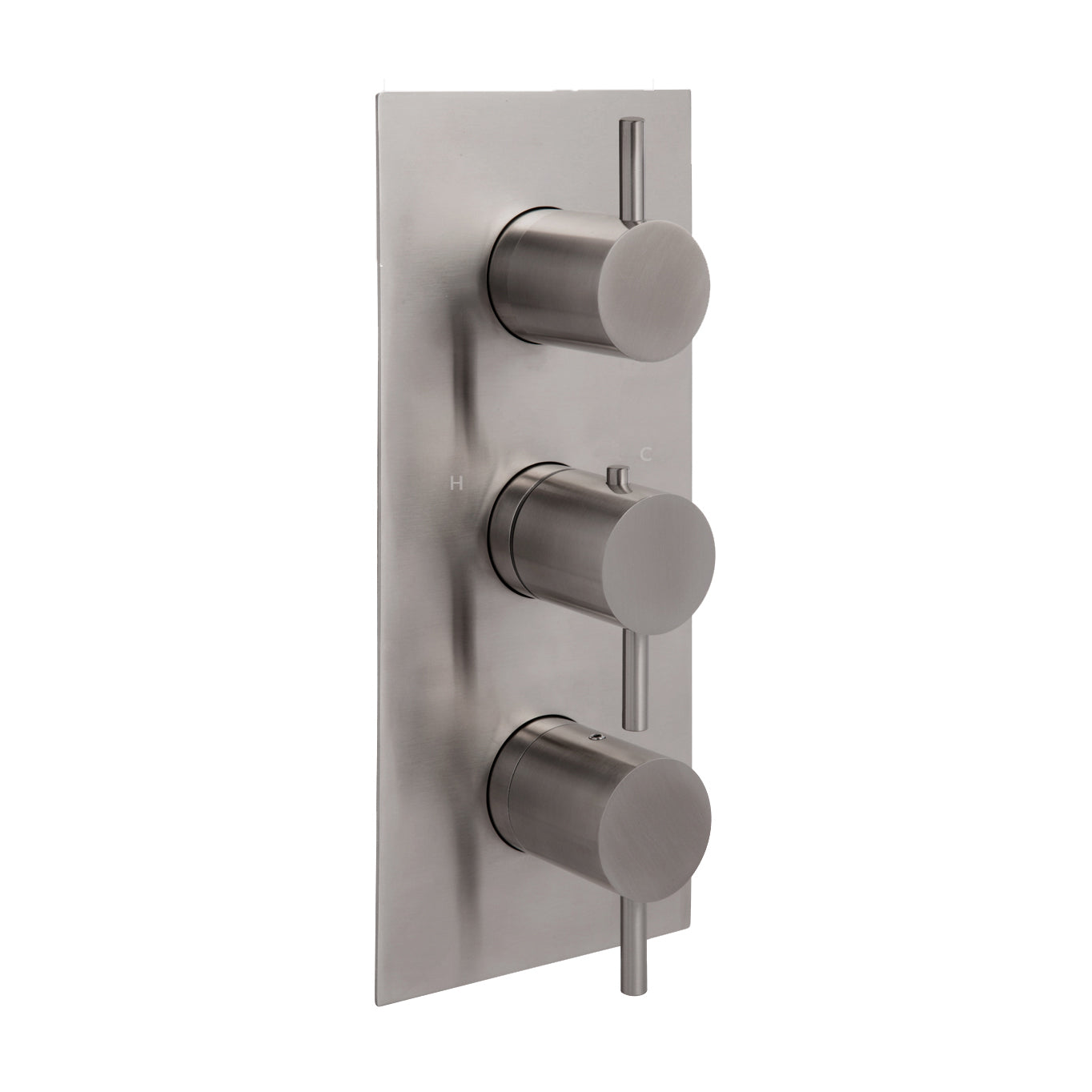 Just Taps Plus Inox Thermostatic Concealed 3 Outlet Shower Valve, Vertical
