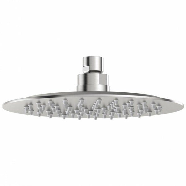 Just Taps Plus Inox Glide Extra Slim Round Overhead Shower, 200mm