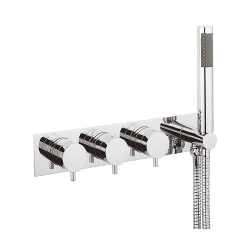 Crosswater Kai Lever 3 Outlet 3 Handle Concealed Thermostatic Shower Valve & Handset