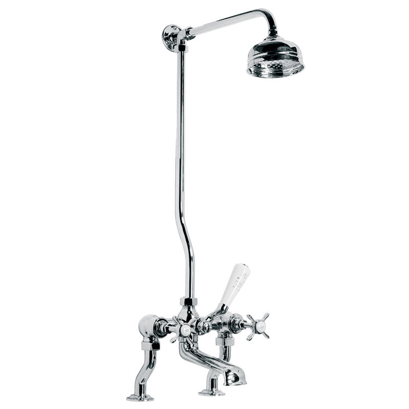 Lefroy Brooks Classic Deck Mounted Bath Shower Mixer 125mm Shower Rose (choose finish)
