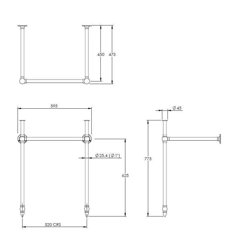 Lefroy Brooks Metropole Basin Stand (760Hx530Wx450D)