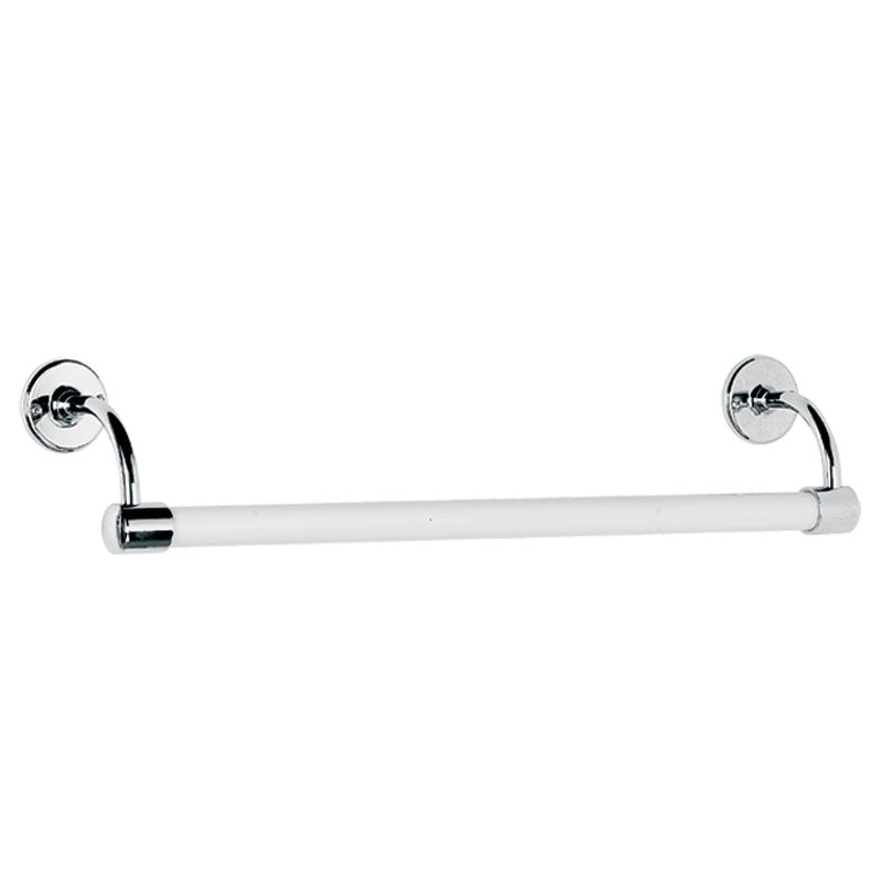 Lefroy Brooks Classic Large Bore 508mm Long Stove Enamelled Towel Rail - Silver Nickel