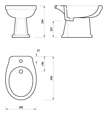 Lefroy Brooks Lissa Doon Bidet 1 Tap Hole - White