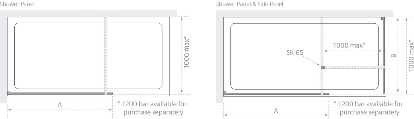 Lakes Cannes 1000 x 2000mm Wetroom Shower Panel 10mm