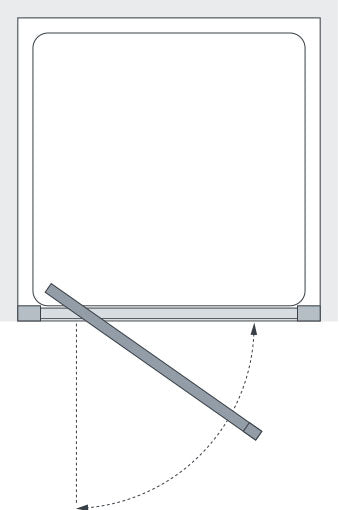 Lakes Narva Semi Framless 900mm Pivot Shower Door Silver Frame Clear Glass 8mm