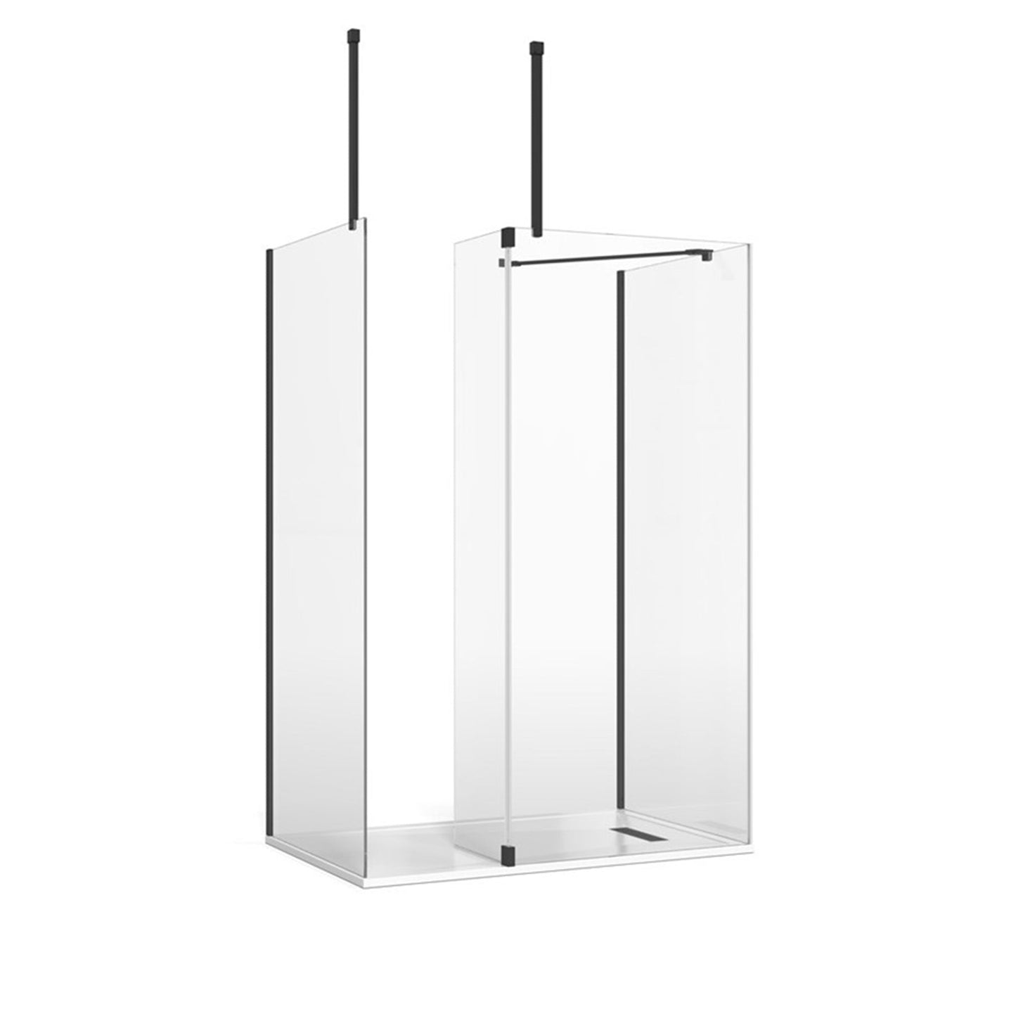 Crosswater Gallery 8 Three Sided with Fixed Deflector (Angled/Ceiling Bars)