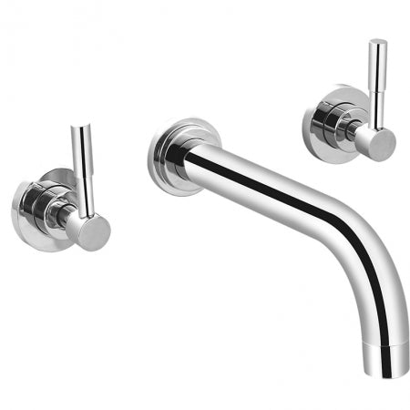 Saneux Pascale Three Tap Hole Wall Mounted Basin Mixer