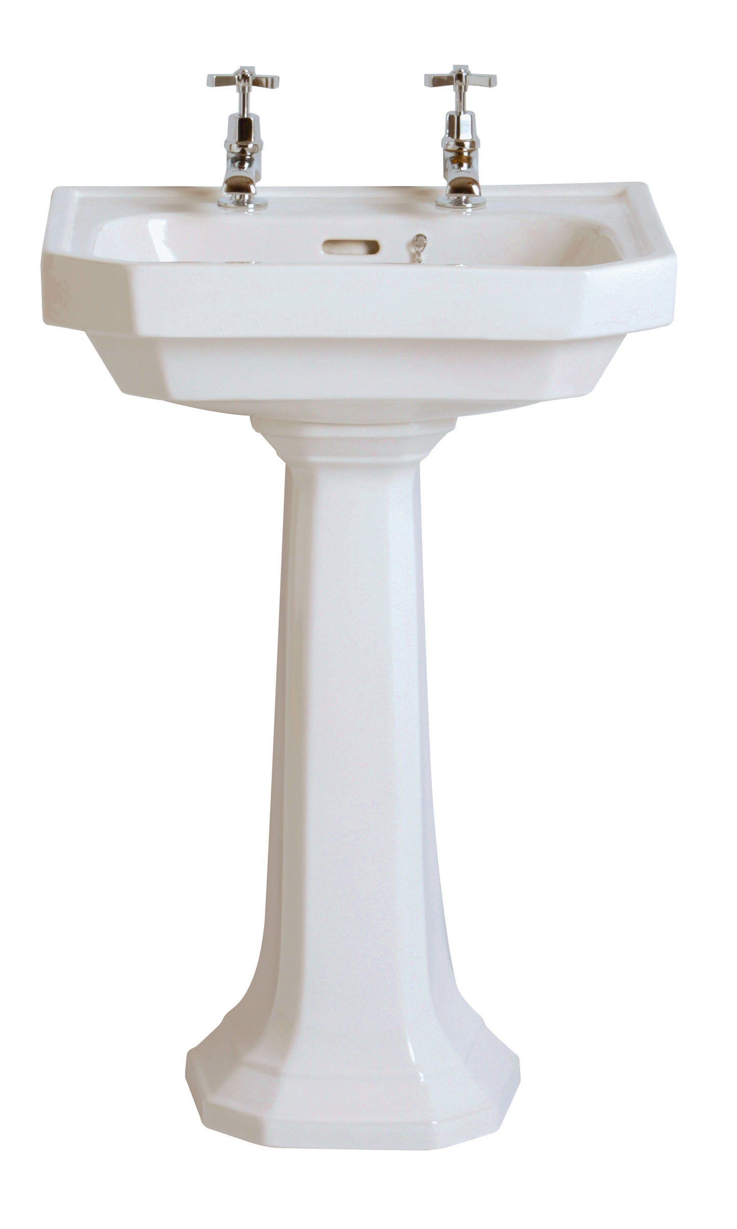 Heritage Granley Deco 2TH 55cm Basin in White Gloss