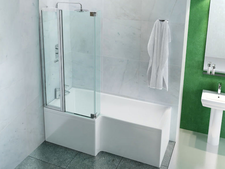 EcoSquare 1700 x 850mm Left Hand Acrylic Shower Bath