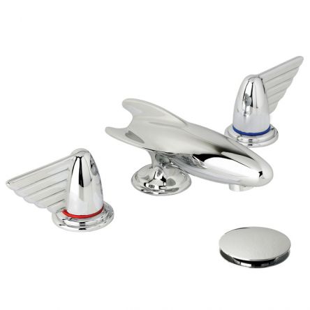 Lefroy Brooks Belle Aire Deck Mounted 3 Hole Lever Handle Basin Mixer (choose finish)