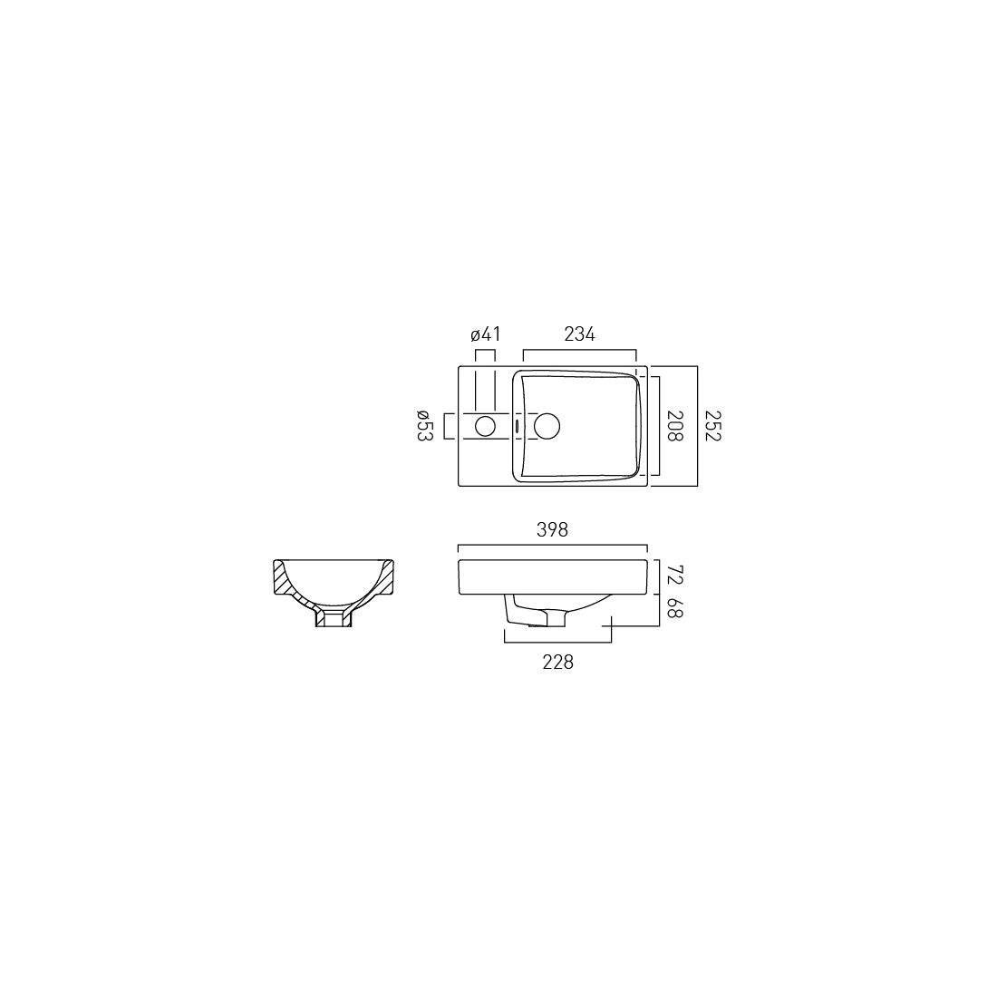 Vado Safari 400mm Ceramic Cloakroom Basin