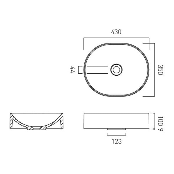 Vado Safari Smooth Countertop Basin - Round