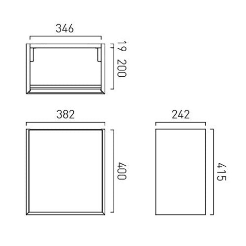 Vado Safari 400mm Smooth Cloakroom Unit - Wall Hung, Left Pull