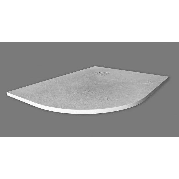 Merlyn Truestone 1200 x 900mm Offset Quadrant White Slate Shower Tray Left Handed Complete With Fast Flow Waste