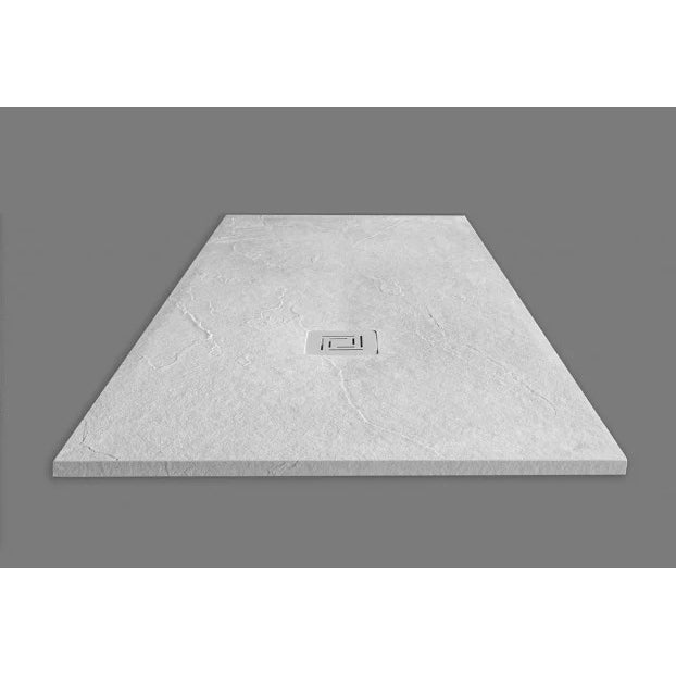Merlyn Truestone 1700 x 800mm rectangular White Slate Shower Tray Complete With Fast Flow Waste