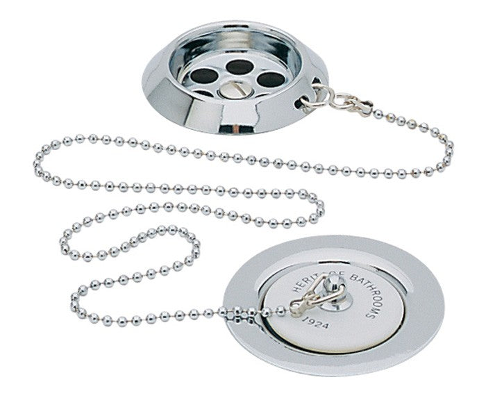 Heritage Bath Waste & Overflow w/ Ceramic Onate Plug Chrome