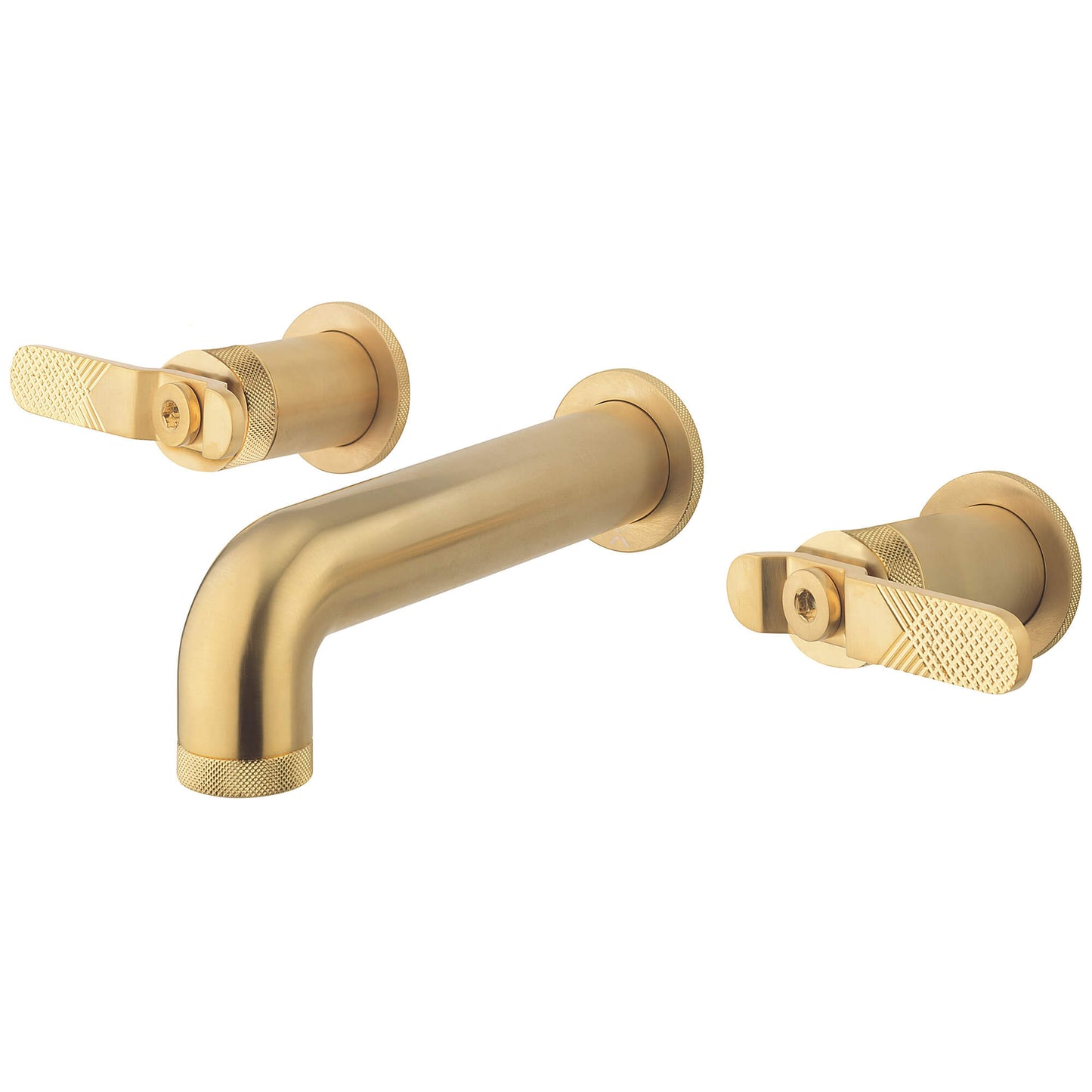 Crosswater Union 3-Hole Wall Basin Mixer Tap - Levers, Brushed Brass
