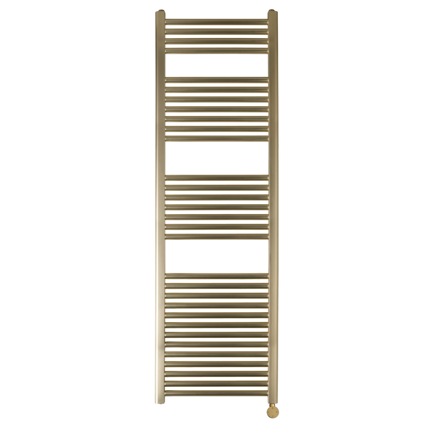 Just Taps Plus Vos Electric Tower Radiator with Thermostat Heating Element - Brusshed Brass