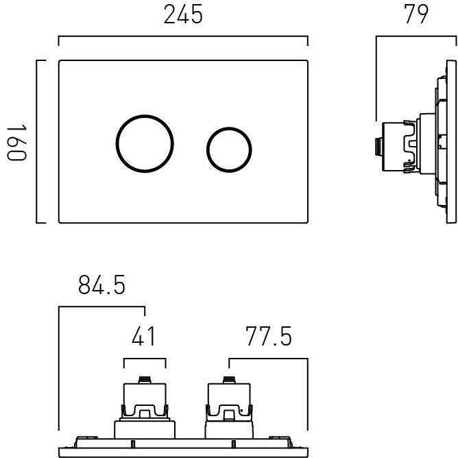 Vado Round Button Flush Plate