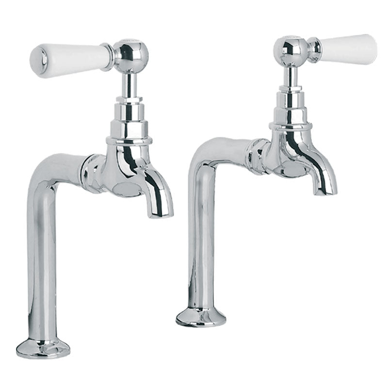 Lefroy Brooks White Lever Kitchen Bib Taps & Pillars