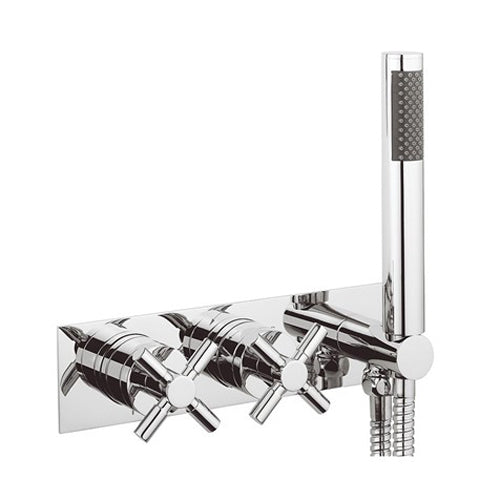 Crosswater Totti 2 Outlet 2 Handle Concealed Thermostatic Shower Valve & Handset