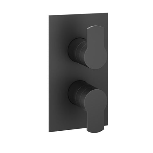Crosswater Wisp 2 Outlet 2 Handle Concealed Thermostatic Shower in Matt Black
