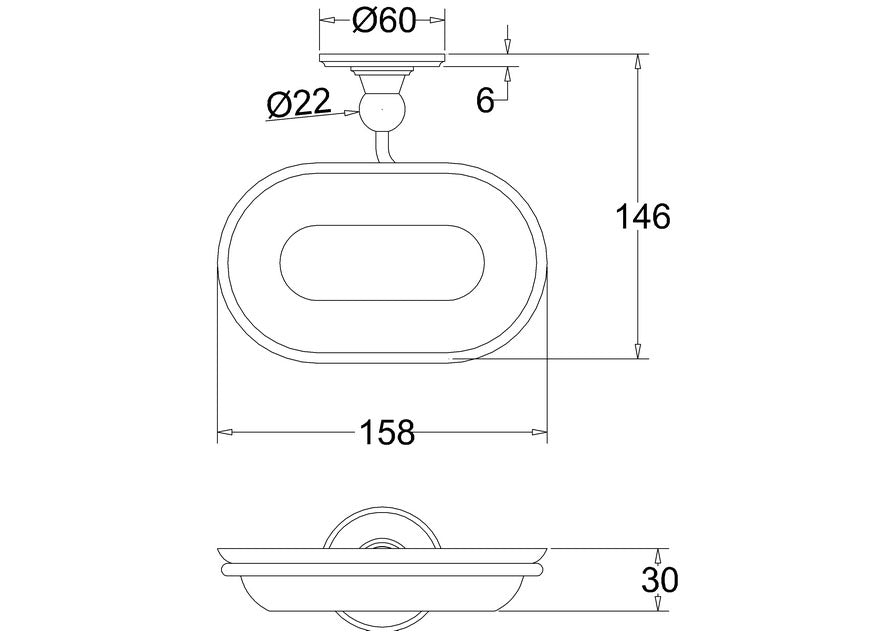 Burlington Edwardian Wall Mounted Soap Dish in Chrome