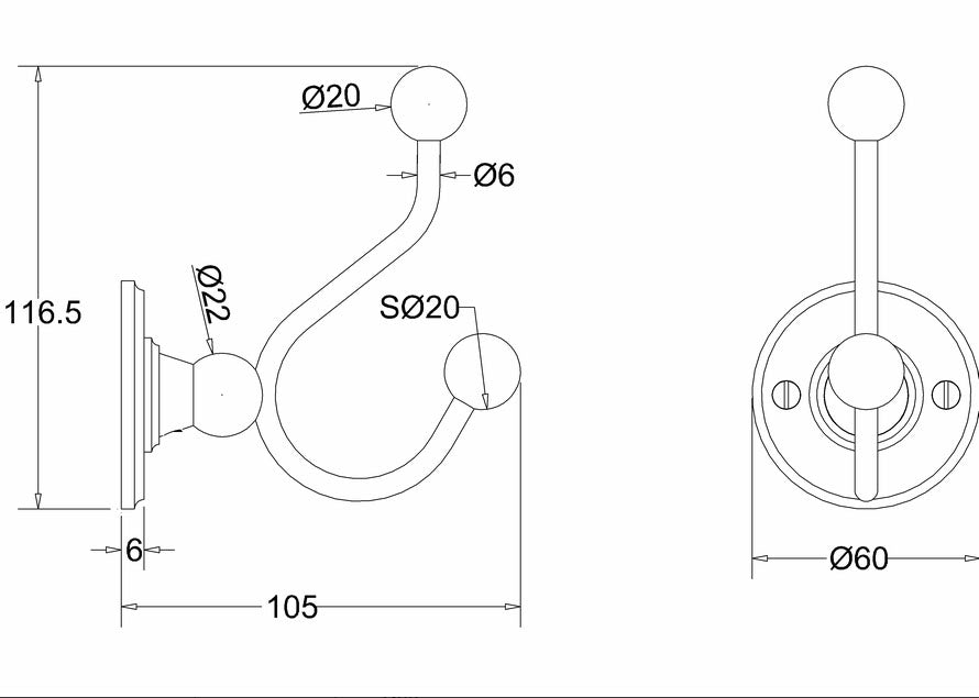 Burlington Double Robe Hook - a Addition to Your Bathroom