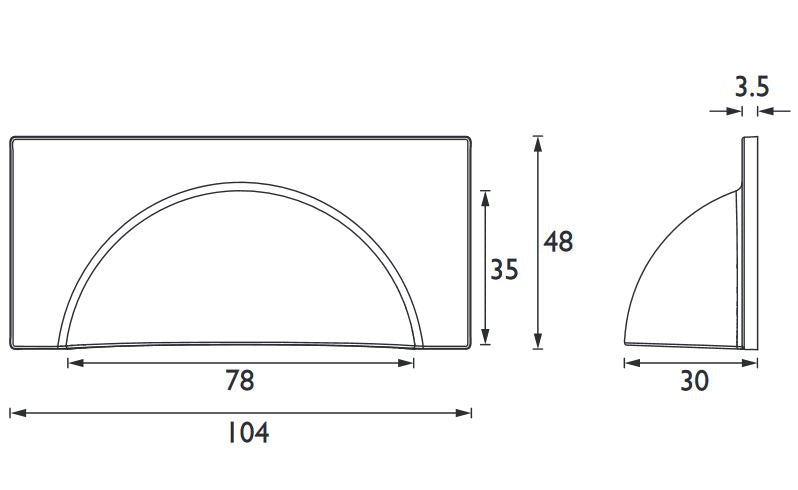 Elegant Cabinet Hardware - Cup Handle 64mm Brushed Nickel