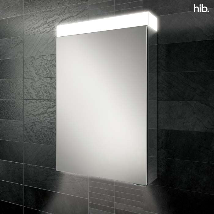 HIB Apex 50 LED Mirror Cabinet 500x700mm w/ Charging Sockets
